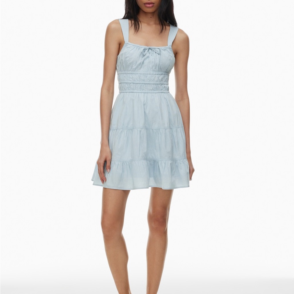 Sunday Best Light Blue Tiered Mini Dress NWT